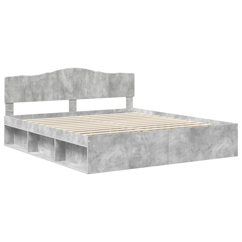 Ramka łóżka Betonowy 180 x 200 cm Lite drewno sosnowe