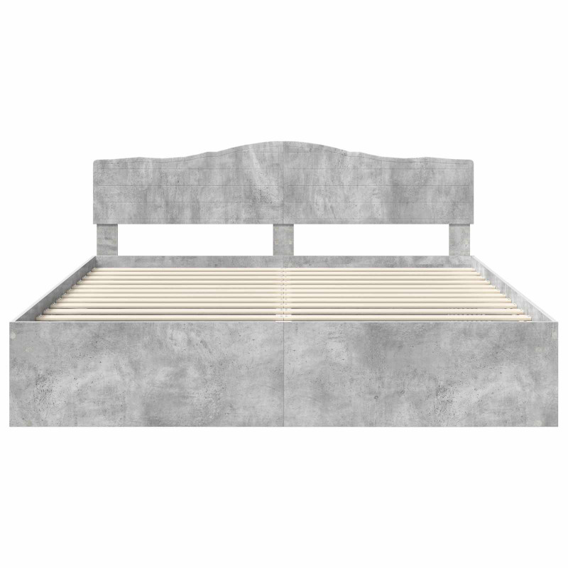 Ramka łóżka Betonowy 180 x 200 cm Lite drewno sosnowe