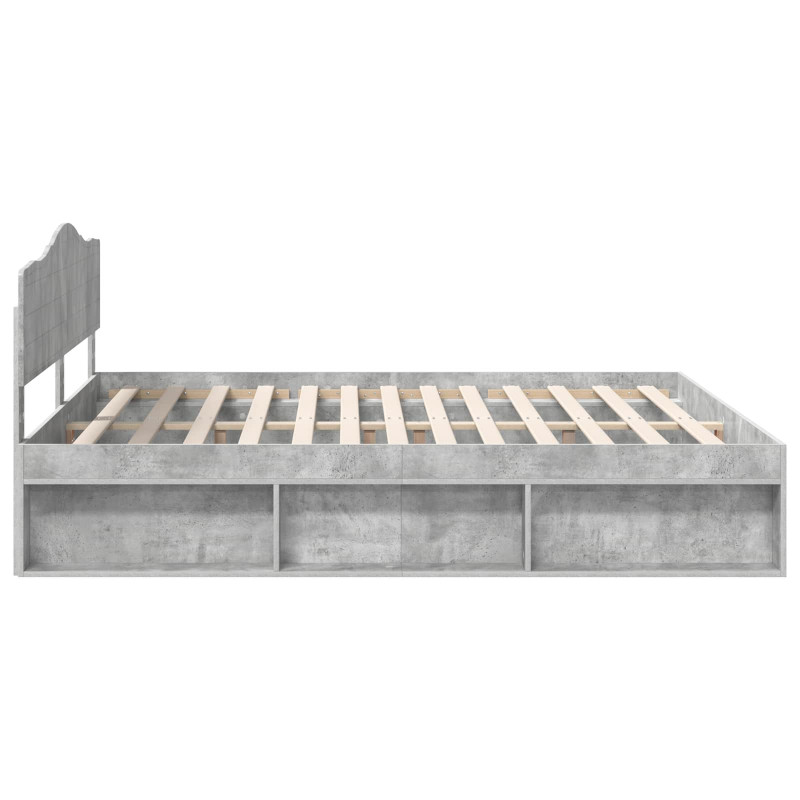 Ramka łóżka Betonowy 180 x 200 cm Lite drewno sosnowe