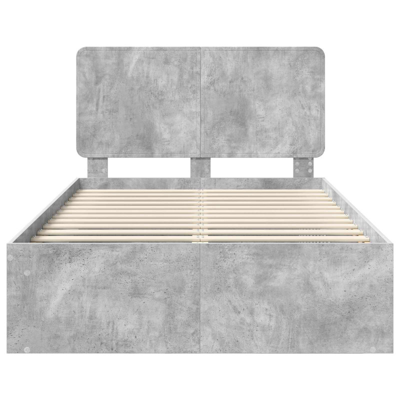 Ramka łóżka Betonowy 120 x 190 cm Lite drewno sosnowe