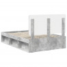 Ramka łóżka Betonowy 120 x 190 cm Lite drewno sosnowe