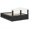 Ramka łóżka Czarny 160 x 200 cm Lite drewno sosnowe