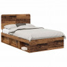 Ramka łóżka Stare drewno 120 x 190 cm Lite drewno sosnowe