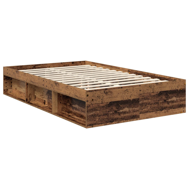 Ramka łóżka Stare drewno 120 x 190 cm Lite drewno sosnowe