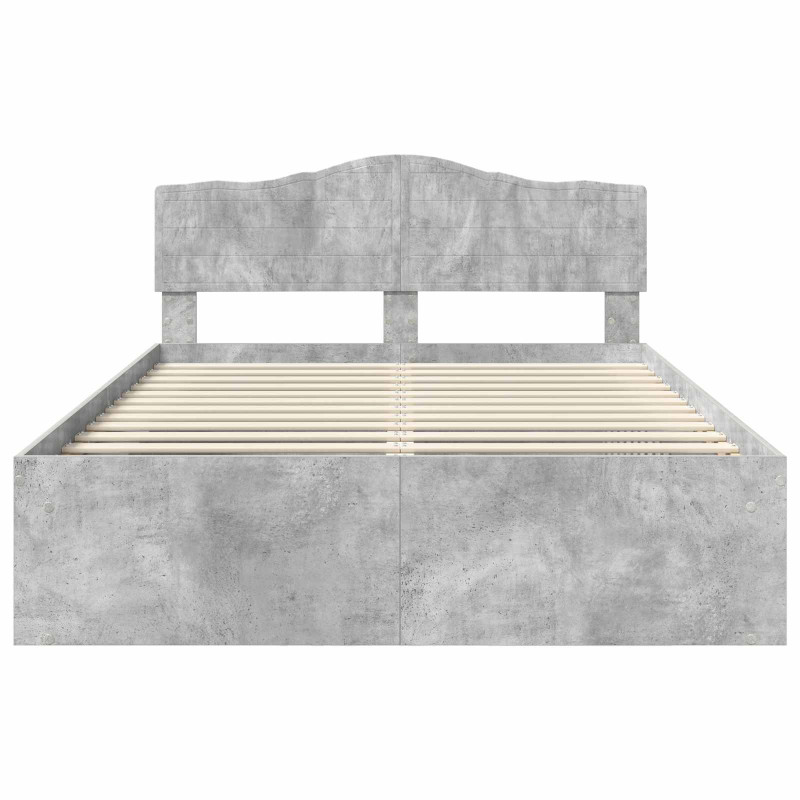 Ramka łóżka Betonowy 160 x 200 cm Lite drewno sosnowe