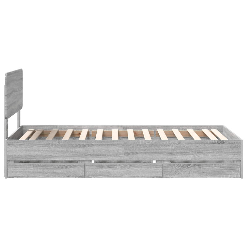 Ramka łóżka Szary Sonoma 90 x 190 cm Drewno inżynieryjne