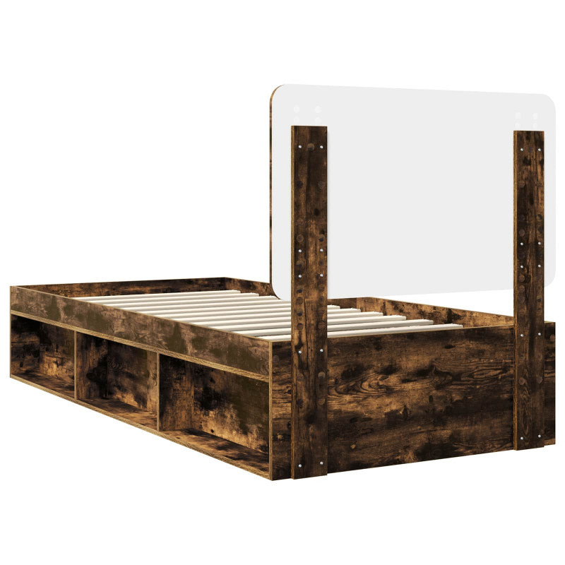 Ramka łóżka Dąb wędzony 100 x 200 cm Lite drewno sosnowe