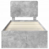 Ramka łóżka Betonowy 90 x 200 cm Lite drewno sosnowe