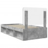 Ramka łóżka Betonowy 90 x 200 cm Lite drewno sosnowe