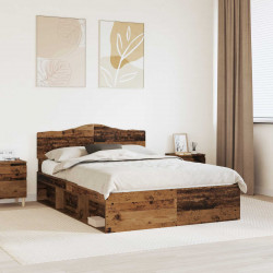 Ramka łóżka Stare drewno 140 x 200 cm Lite drewno sosnowe