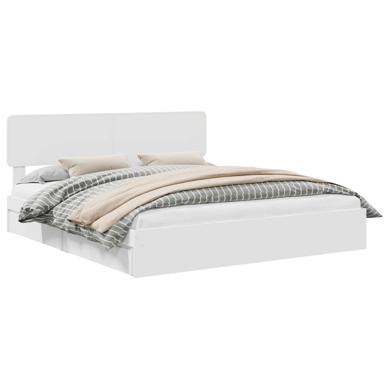 Łóżko z miejscem do przechowywania Biały 200 x 200 cm