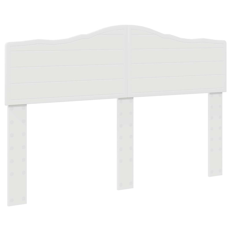 Ramka łóżka Z zagłówkiem Biały 140 x 190 cm Lite drewno sosnowe