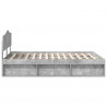 Ramka łóżka Betonowy 140 x 190 cm Lite drewno sosnowe