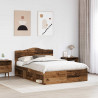 Ramka łóżka Stare drewno 140 x 190 cm Lite drewno sosnowe