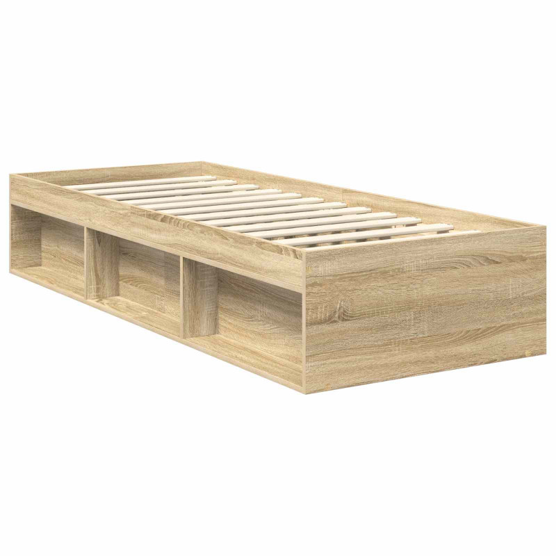 Ramka łóżka Dąb Sonoma 75 x 190 cm Lite drewno sosnowe