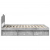 Ramka łóżka Szary beton 135 x 190 cm Lite drewno sosnowe