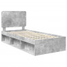 Ramka łóżka Szary beton 75 x 190 cm Lite drewno sosnowe