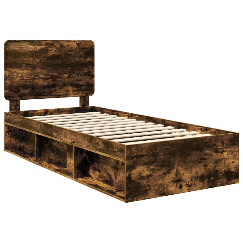 Ramka łóżka Dąb wędzony 75 x 190 cm Lite drewno sosnowe