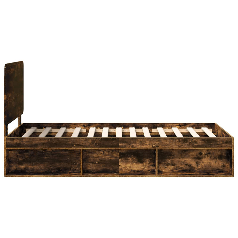 Ramka łóżka Dąb wędzony 75 x 190 cm Lite drewno sosnowe