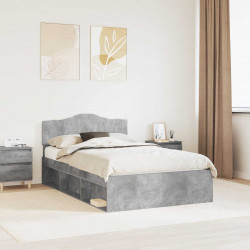 Ramka łóżka Betonowy 120 x 200 cm Lite drewno sosnowe