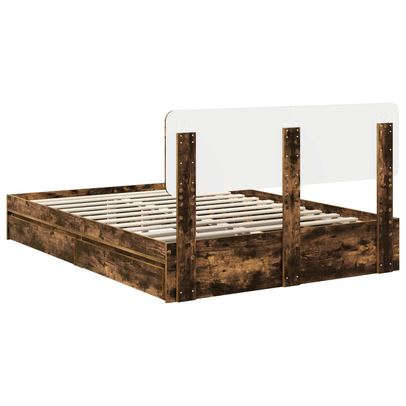 Łóżko z miejscem do przechowywania Dąb wędzony 150 x 200 cm