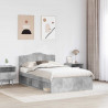 Ramka łóżka Betonowy 120 x 190 cm Lite drewno sosnowe