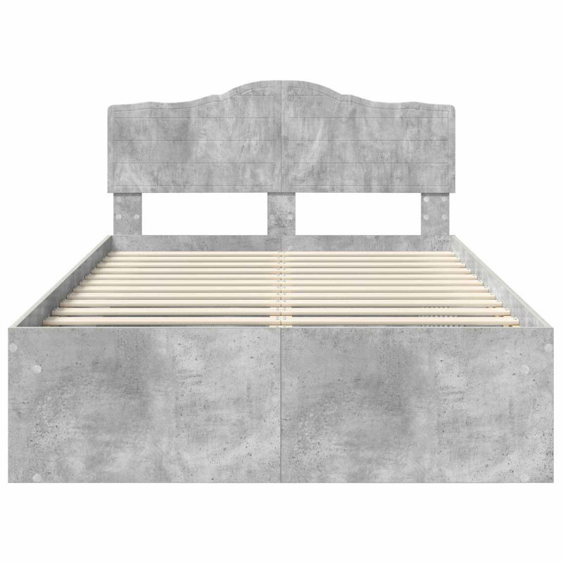 Ramka łóżka Betonowy 120 x 190 cm Lite drewno sosnowe