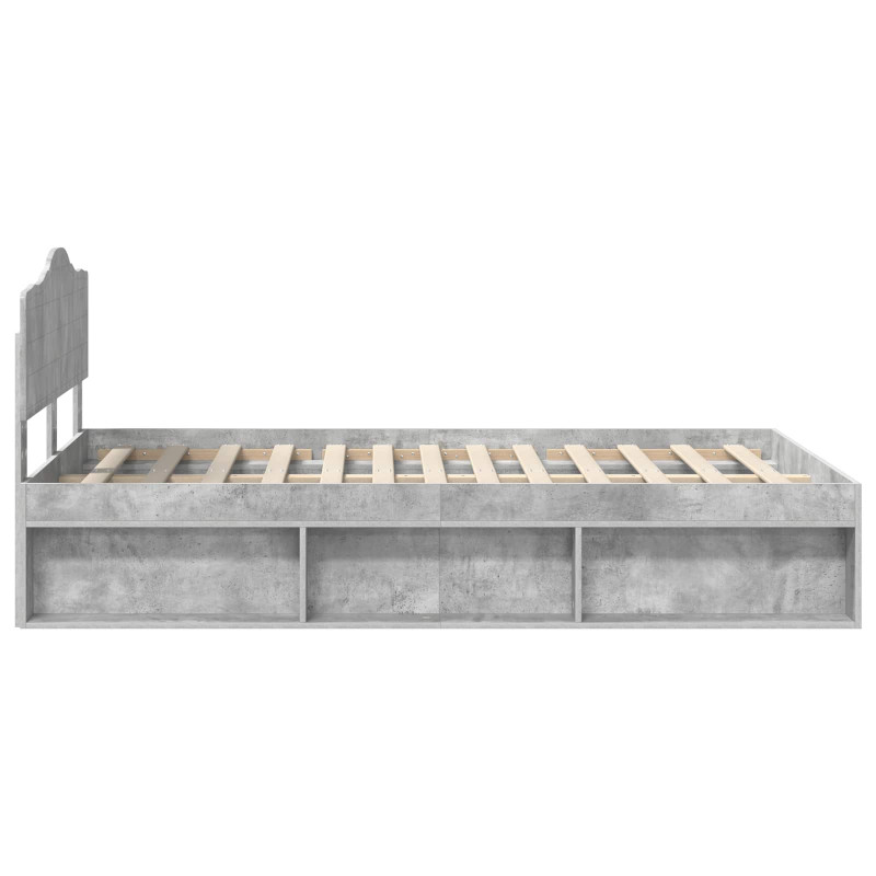 Ramka łóżka Betonowy 120 x 190 cm Lite drewno sosnowe