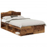 Ramka łóżka Stare drewno 120 x 190 cm Lite drewno sosnowe