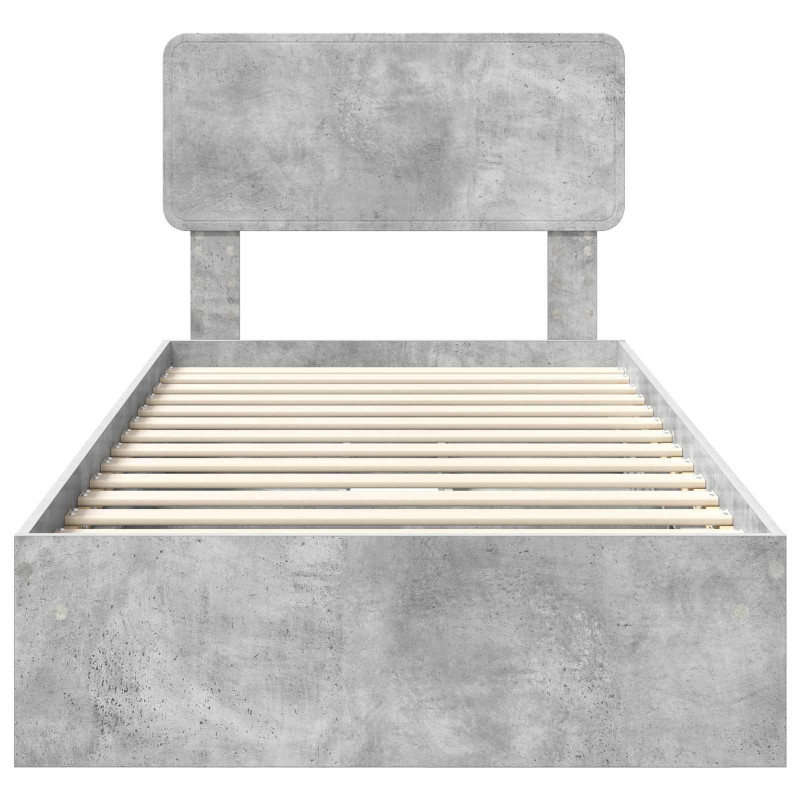 Łóżko z miejscem do przechowywania Betonowy szary 90 x 200 cm