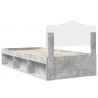Ramka łóżka Szary beton 100 x 200 cm Lite drewno sosnowe