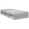 Ramka łóżka Szary Sonoma 100 x 200 cm Lite drewno sosnowe