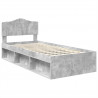 Ramka łóżka Betonowy 90 x 200 cm Lite drewno sosnowe