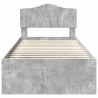 Ramka łóżka Betonowy 90 x 200 cm Lite drewno sosnowe