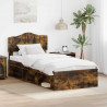 Ramka łóżka Dąb wędzony 90 x 200 cm Lite drewno sosnowe