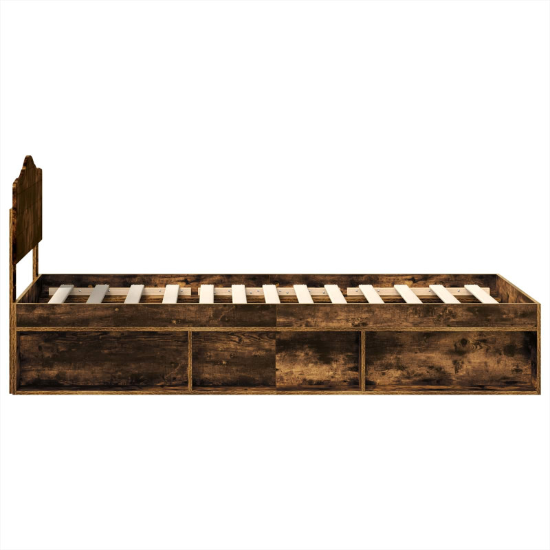 Ramka łóżka Dąb wędzony 90 x 200 cm Lite drewno sosnowe