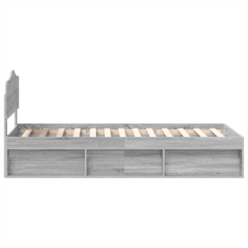 Ramka łóżka Szary Sonoma 90 x 200 cm Lite drewno sosnowe