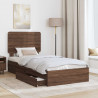 Łóżko z miejscem do przechowywania Brązowy dąb 100 x 200 cm