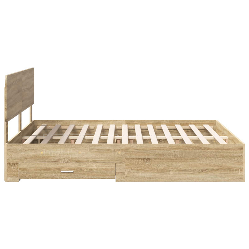 Ramka łóżka Dąb Sonoma 200 x 200 cm Materiał drewnopochodny