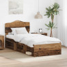 Ramka łóżka Stare drewno 90 x 190 cm Lite drewno sosnowe