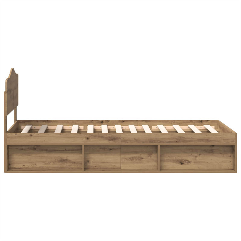 Ramka łóżka Dąb rzemieślniczy 90 x 190 cm Lite drewno sosnowe