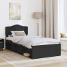 Ramka łóżka Z zagłówkiem Czarny 75 x 190 cm Lite drewno sosnowe