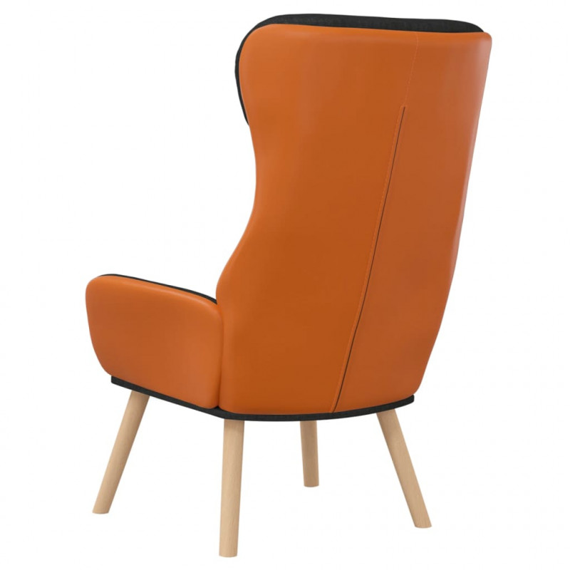 Fotel wypoczynkowy, czarny, tkanina i PVC