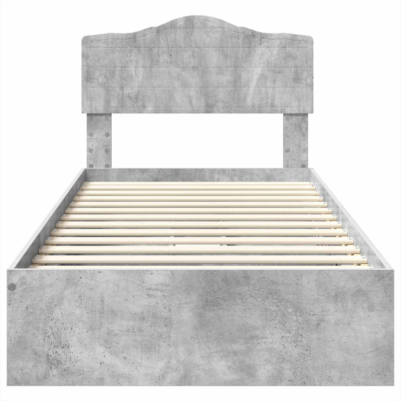 Łóżko z miejscem do przechowywania Betonowy szary 100 x 200 cm