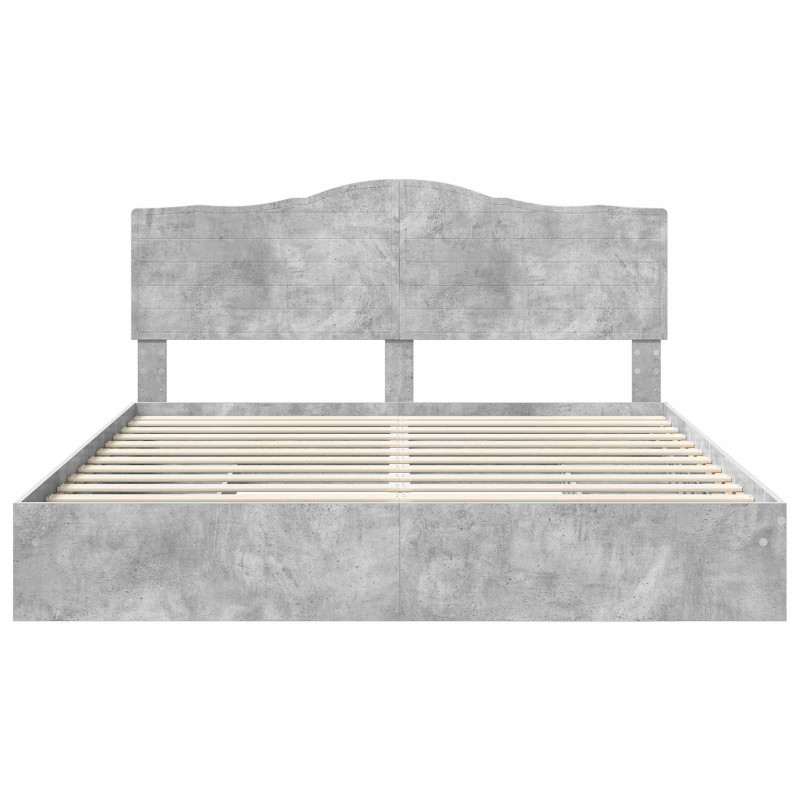 Łóżko z miejscem do przechowywania Betonowy szary 200 x 200 cm