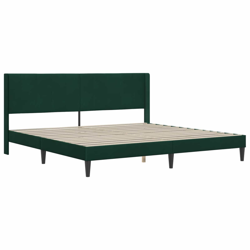 Ramka łóżka z materacem Ciemna zieleń 200 x 200 cm Aksamit
