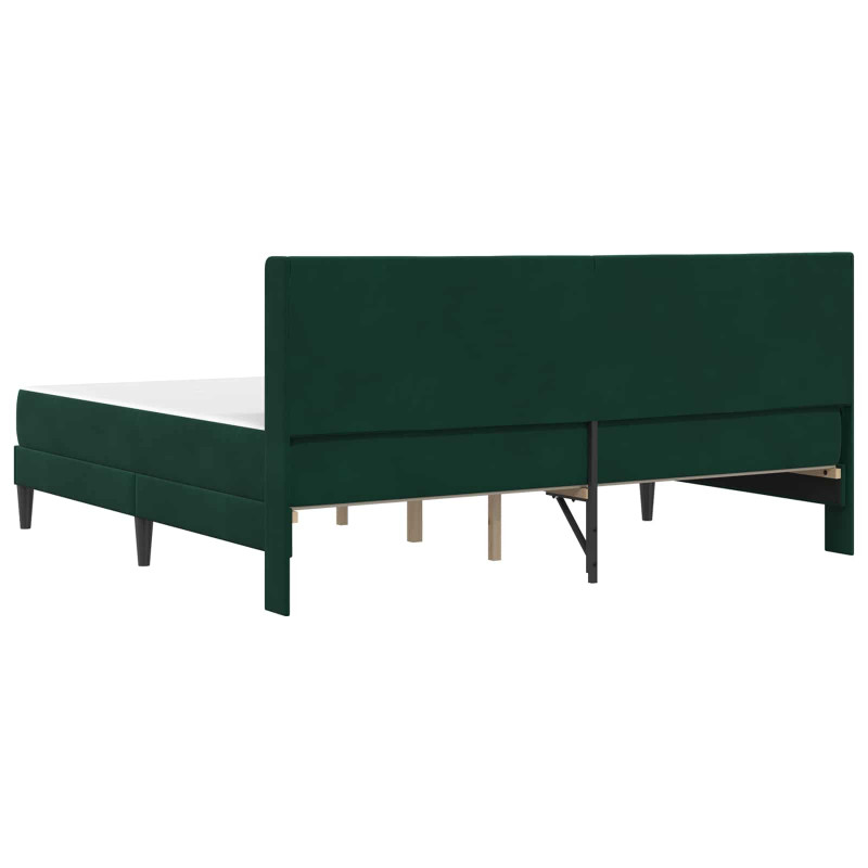 Ramka łóżka z materacem Ciemna zieleń 200 x 200 cm Aksamit