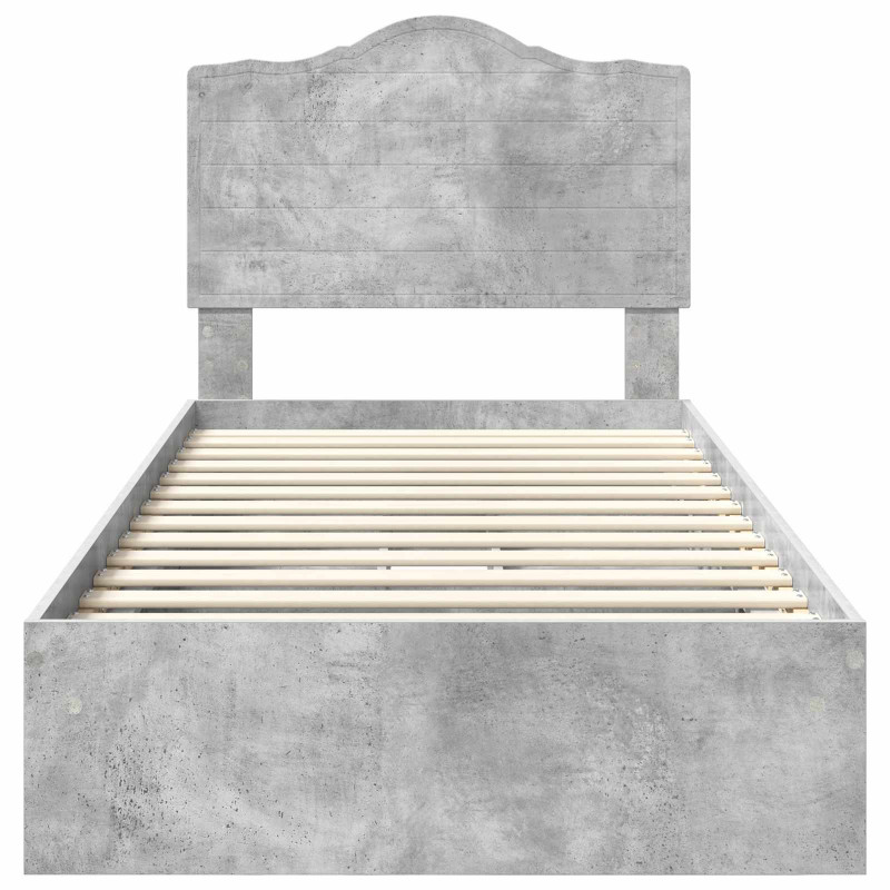 Łóżko z miejscem do przechowywania Betonowy szary 90 x 200 cm