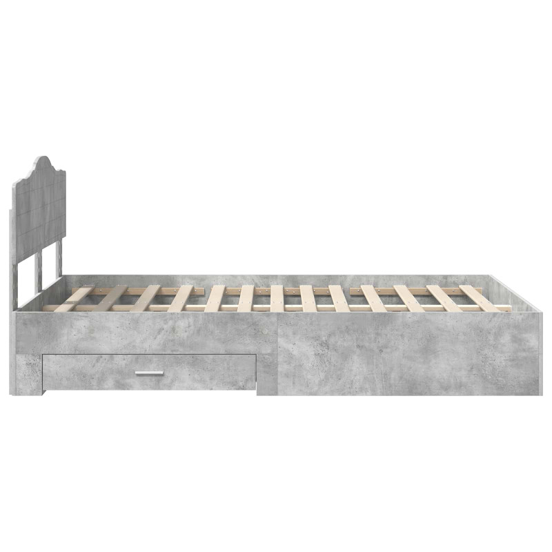 Ramka łóżka Betonowy szary 120 x 200 cm Materiał drewnopochodny