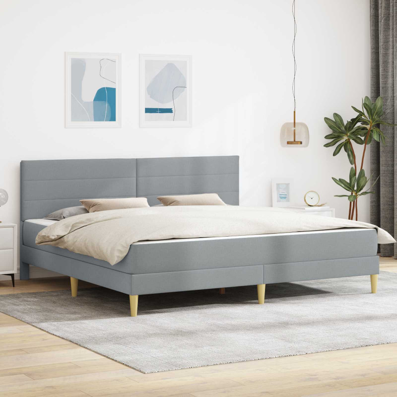 Ramka łóżka Jasnoszary 200 x 200 cm Poliester